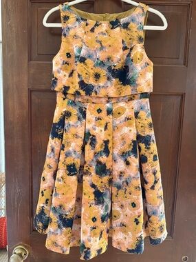 McGinn Yellow Floral Sleeveless Fit-and-Flare Dress